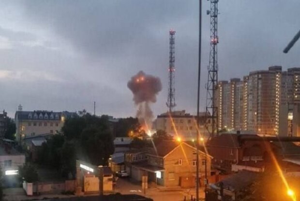 Взрыв на россии. Фото: Telegram