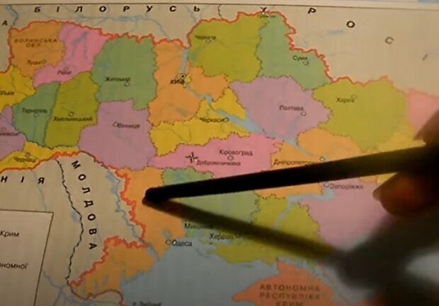 Карта Украины. Фото: скриншот YouTube.