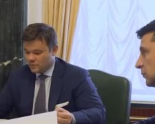 Андрей Богдан и Владимир Зеленский, скрин YouTube