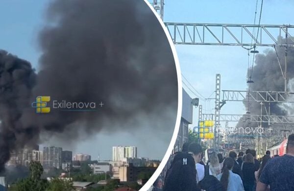 Масштабный пожар на военном заводе Арсенал в Санкт-Петербурге, взрыв пробил кирпичную стену