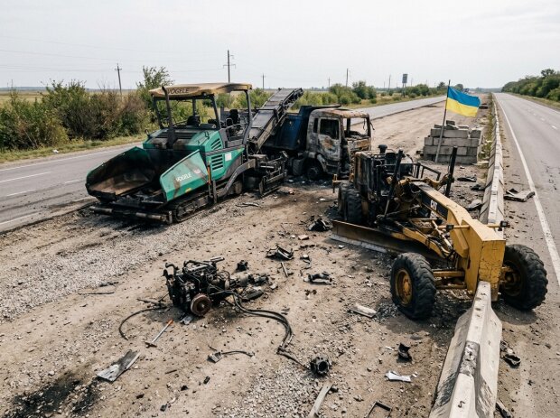 дорожня техніка знищена дрон