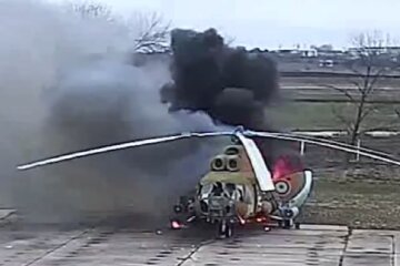 Горить гвинтокрил. Фото: скріншот Telegram-відео