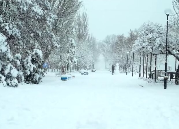 Снігова погода. Фото: скріншот YouTube-відео