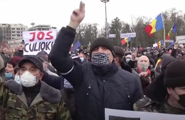 Протесты в Молдове. Фото: скриншот YouTube-видео