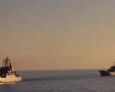 Корабли рф в Черном море. Фото: скриншот YouTube-видео