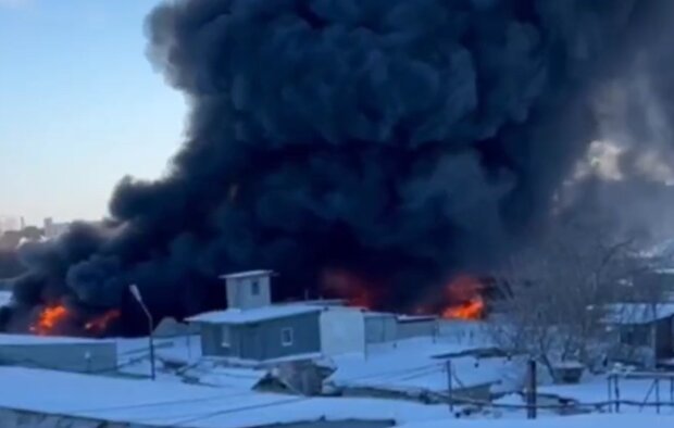 Пожежа в Самарі. Фото: скрін відео ТСН