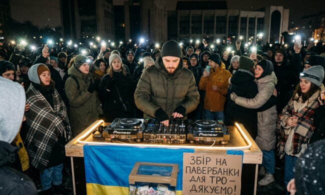 DJ-сети блекаут Київ зима натовп