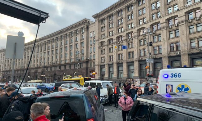 ДТП в центре Киева. Фото: Youtube