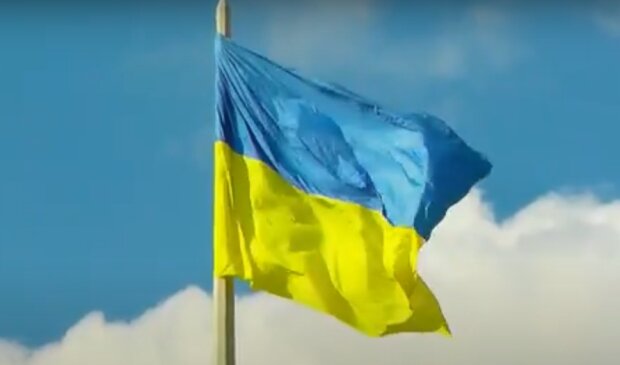 Флаг Украины. Фото: скриншот видео