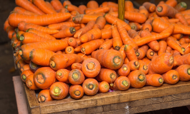 Продукти харчування з цінниками в українському супермаркеті
