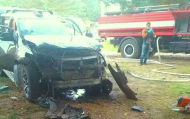 На Львовщине взорвался автомобиль с бизнесменом. Фото: скриншот Telegram