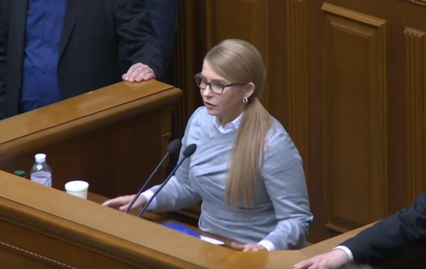Юлия Тимошенко выступила от имени протестующих фермеров, фото: скриншот с YouTube