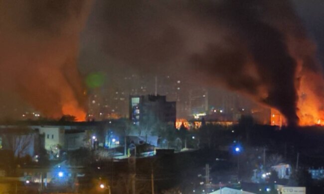 Одеса у вогні після атаки "шахедів". Фото: Telegram