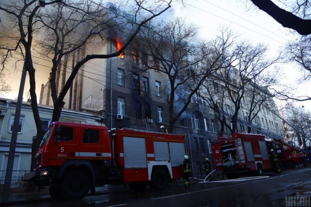 Пожар в Одессе. Фото: Униан