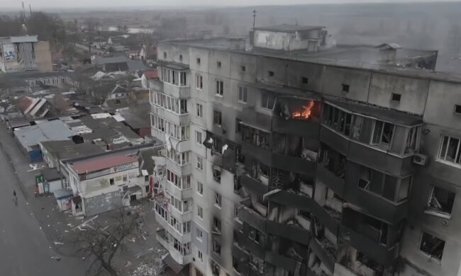 Разультати ракетних обстрілів росіян. Фото: YouTube, скрін