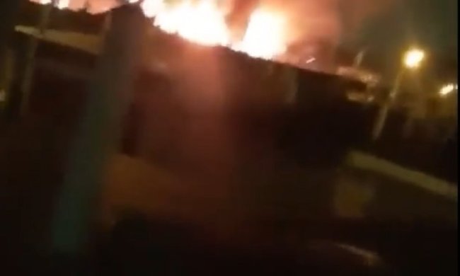 Пожар на Троещине, фото: принскрин видео