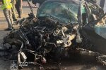 Автомобіль після зіткнення з підземним переходом у Солом'янському районі Києва