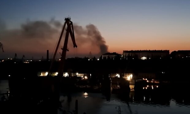 Пожар в Крыму. Фото: скриншот Telegram-видео