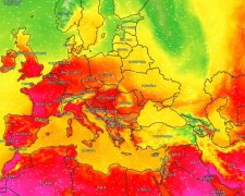 Термометр на тлі розпеченого сонця показує рекордну температуру в Європі