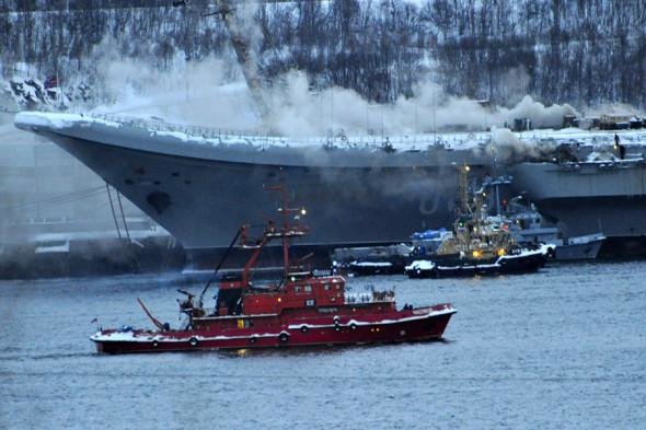Пожар на "Адмирал Кузнецов". Фото: РБК