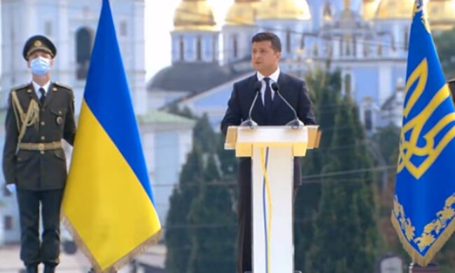 Владимир Зеленский на День Независимости Украины. Фото: скриншот YouTube