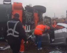 Авария под Киевом. Фото: скриншот видео