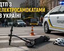 Електросамокат на дорозі після ДТП у Києві