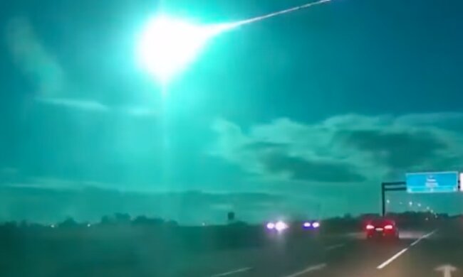 Падение метеорита в Португалии. Фото: скриншот YouTube