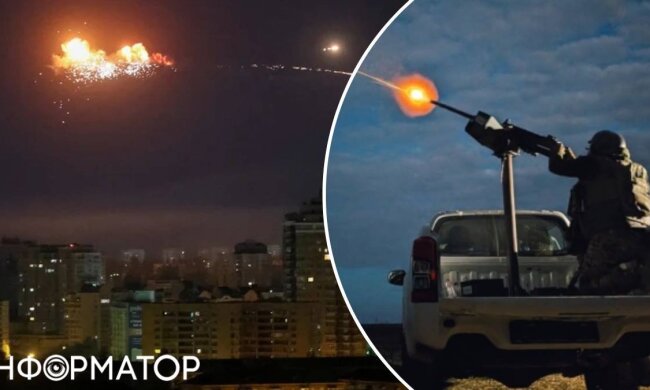 Пожежа на автозаправній станції в Дарницькому районі Києва внаслідок падіння уламків