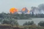Взрыв в оккупированном Крыму. Фото: скриншот Telegram-видео