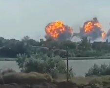 Взрыв в оккупированном Крыму. Фото: скриншот Telegram-видео