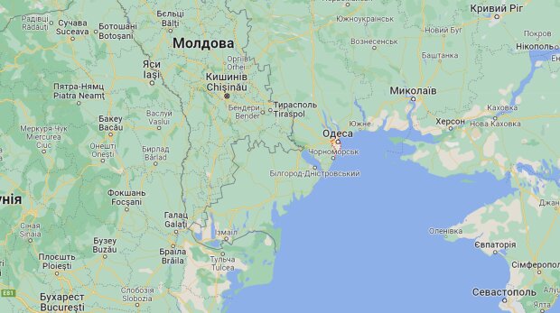 Землетрус на Одещині. Фото: скрін Google Карти