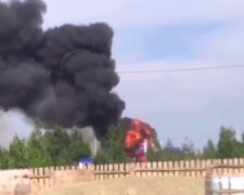 Взрыв на росии. Фото: скриншот Telegram-видео
