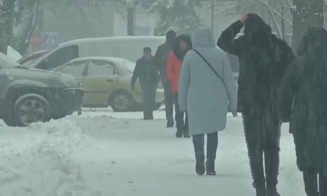 Снігова погода. Фото: скріншот YouTube-відео
