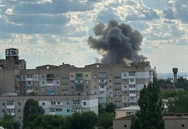 Взрыв в оккупированном Бердянске. Фото: Telegram
