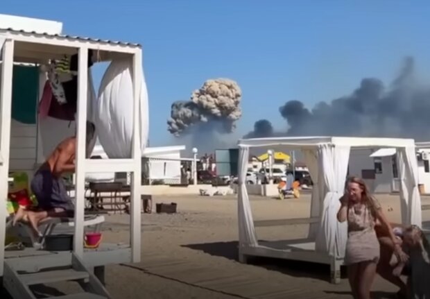 Взрыв в Крыму. Фото: скриншот YouTube-видео