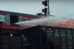 Пылающий русский поезд. Фото: YouTube, скрин