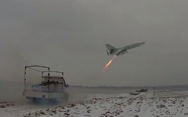 Запуск первого украинского беспилотника. Фото: скрин Telegram-видео