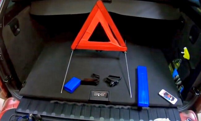 Знак аварійної зупинки. Фото: скріншот Youtube-відео