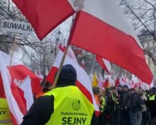 Акция протеста в Варшаве Фото: скрин видео