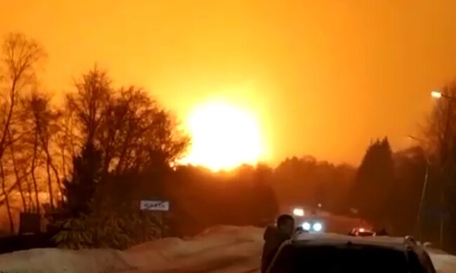 Вибух на росії. Фото: YouTube, скрін