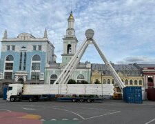 Демонтаж колеса обозрения на Подоле в Киеве