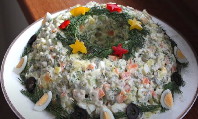 Салат "Оливье". Фото: скриншот YouTube-видео