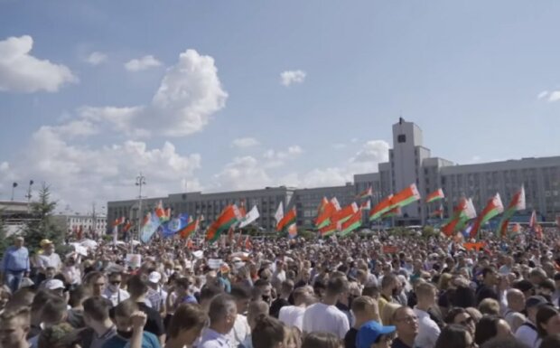 Протесты в Беларуси. Фото: скриншот YouTube