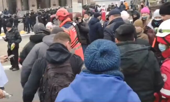 Акция протеста в Киеве. Фото: Pavlovsky News, скрин