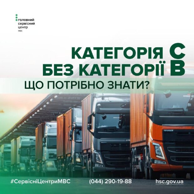 Інфографіка про відкриття водійської категорії С без категорії В