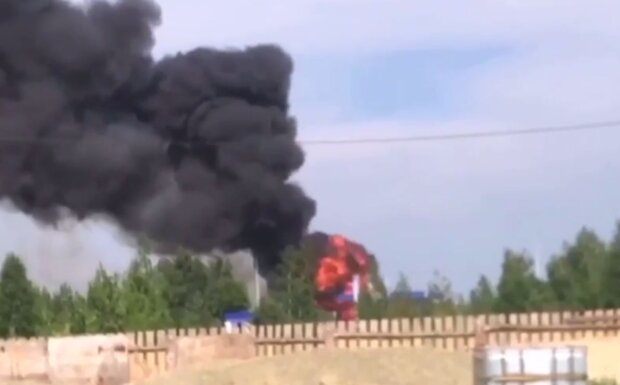 Взрыв на росии. Фото: скриншот Telegram-видео