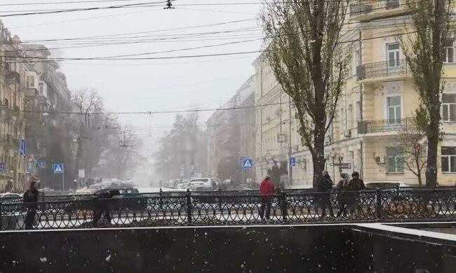 Снег, Киев. Фото: скриншот Youtube-видео