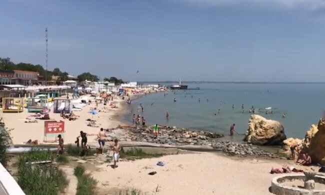 Пляж Ланжерон в Одессе. Фото: скриншот YouTube