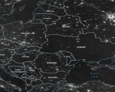Украина без света с космоса. Фото: Telegram